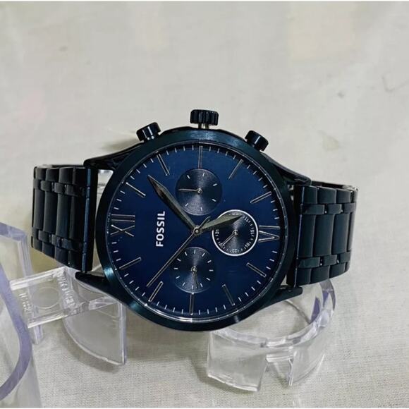 Fossil BQ2403 Fenmore Multifunction Navy Stainless Steel Watch BQM2403 - Picture 2 of 6